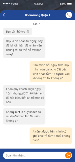 App nhà hàng lĩnh vực FnB